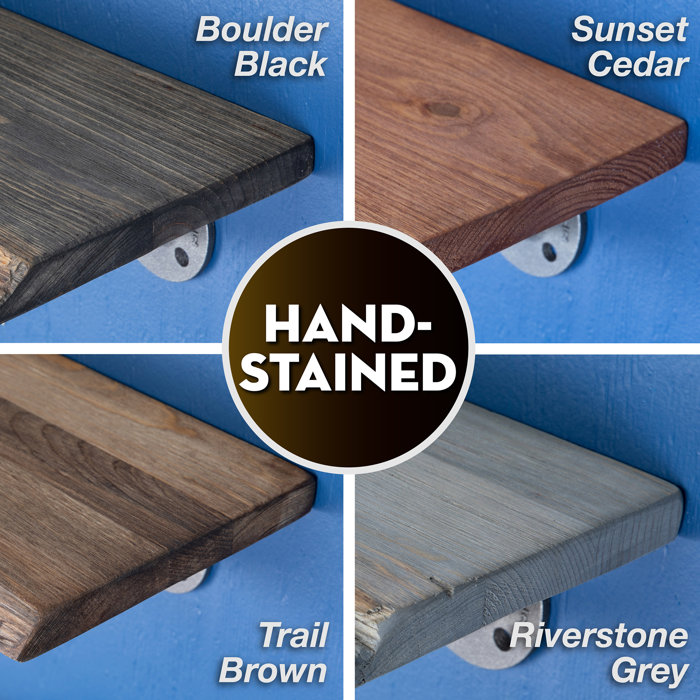 Williston Live Edge Wood Shelf With Industrial LShaped Pipe